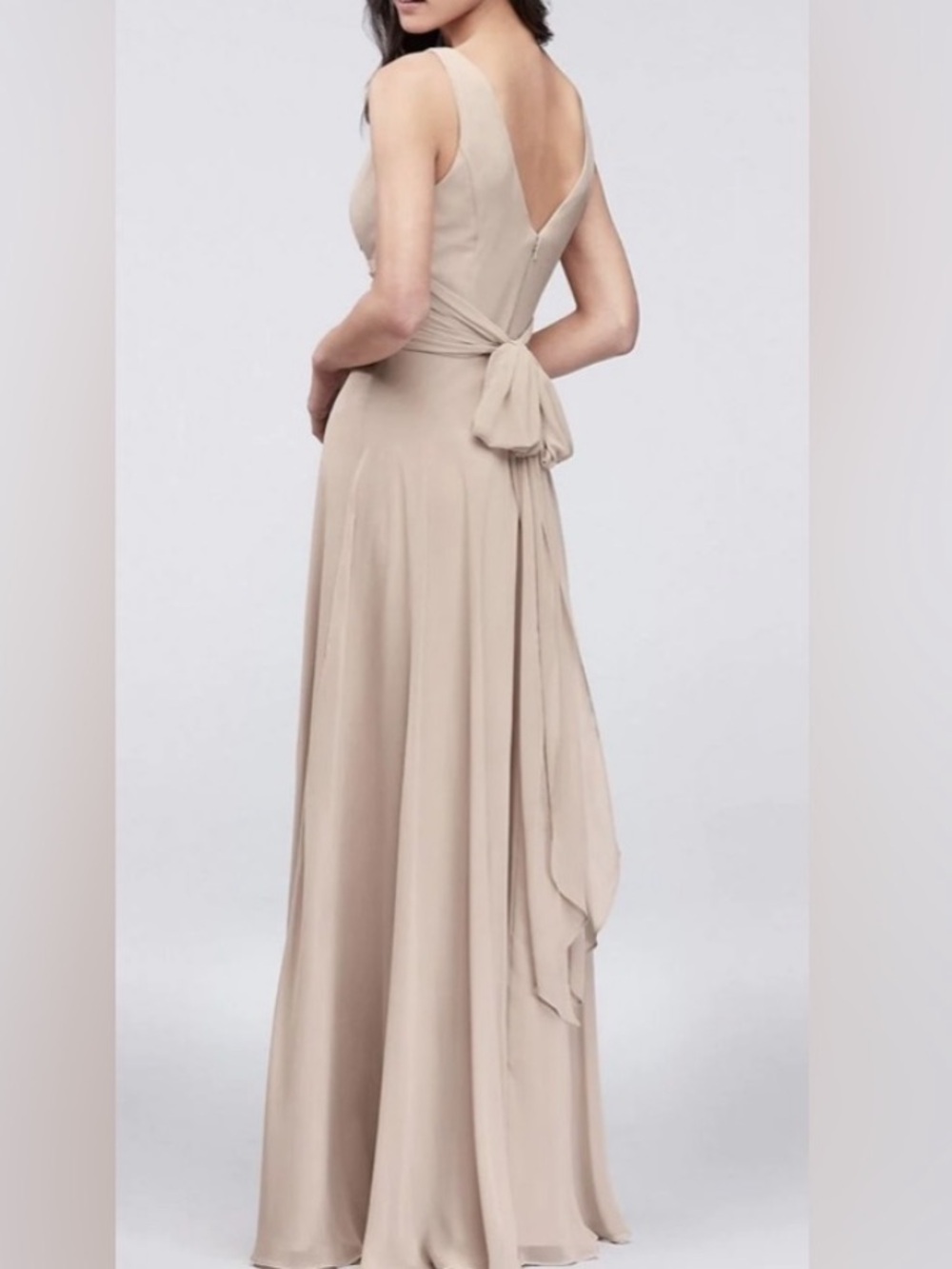 DB Studio Sleeveless V-Neck Chiffon Evening Gown Bridesmaid Wedding Dress 14 - Picture 2 of 12